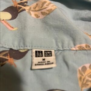 Uniqlo Sky Blue Shirt with Bird Design